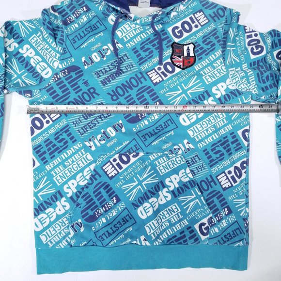 361˚ USA Blue Turquoise All-over Print Hoodie - Picture 11 of 12